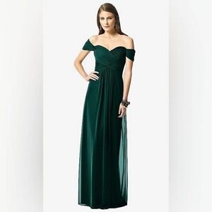 Thread Off The Shoulder Ruched Chiffon Maxi Dress
